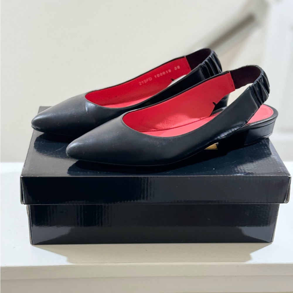 Genuine Leather Slingback Flats Size7.5